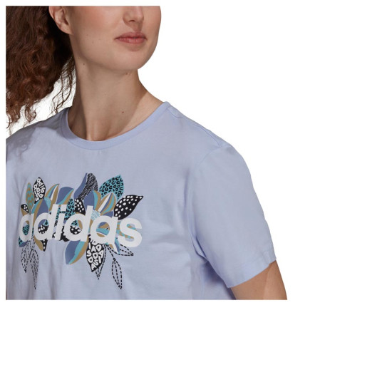Adidas Γυναικεία κοντομάνικη μπλούζα x FARM Rio Print Boyfriend Cropped Tee